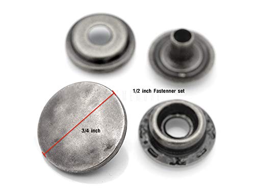 Craftmemore 3/4 Inch Moon Snap Fastener Closure Buttons Round Popper Snaps Decorative Studs Pack Of 10 (Antique Brass) #TOP1