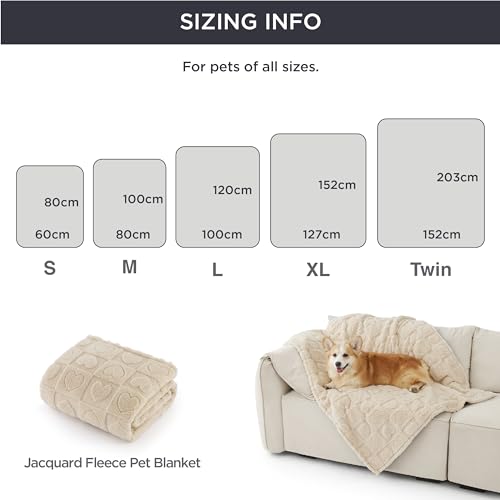 Bedsure Hundedecke für Haustier Hunde Katzen Welpen Weiche Warme Matte, flauschig und weich, Cremeweiß 60x80 cm