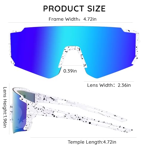 YEAMLTE Gafas Ciclismo Niño, Gafas de Sol Infantiles, Gafas de Bicicleta para Niños, Protección UV 400 para Niños y Niñas para Deportes Al Aire Libre, Ciclismo, Tenis, Running (Blanco) - imagen 3