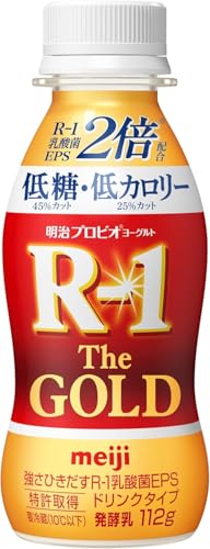 [定期便2ヶ月]明治プロビオヨーグルトR-1ドリンクタイプ The GOLD 低糖・低カロリー 112g×12本 合計24本 ヨーグルト ヨーグルト飲料 飲むヨーグルト のむヨーグルト 乳酸菌飲料 飲料 乳酸菌 乳飲料 乳製品 R-1 プロビオ