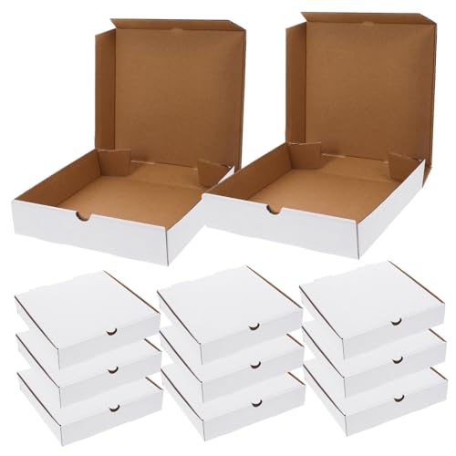 BIUDECO 30 Piezas Cajas de Cartón Corrugado Blancas para Pizza de Reutilizables y Plegables Envases para Llevar Preservan Frescura de Pizza Pasteles y Galletas Paquete de Unidades