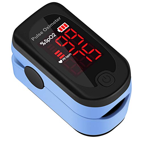 Pulse Oximeter Fingertip, ATMOKO SpO2 Blood Oxygen Saturation Monitor Heart Rate Monitor with Large LED Display Finger Pulse Meter, Included Batteries and Lanyard for Home, Exercise and Travel Use
