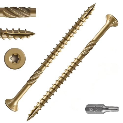 Wensilon #14 * 4" Yellow Deck Screws 573pcs 15lbs 6.3x100mm Lag Screws