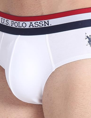 Image of U.S. Polo ASSN. Mens EB002 Anti Microbial Signature Cotton Stretch Underwear Brief -Pack of 3