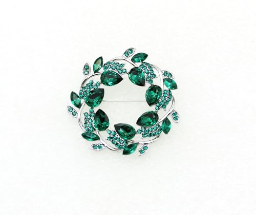 Image of Faship Gorgeous Rhinestone Crystal Floral Wreath Brooch Pin