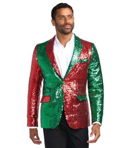 Tipsy Elves Men's Colorful Allover Sequin Blazers - Shiny Holiday New Years Ever Jackets