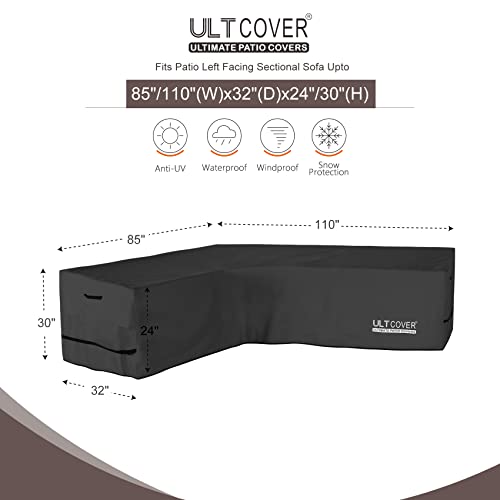 image for ULTCOVER Patio L-Shaped Left Facing Sofa Cover Waterproof for 6-Seater