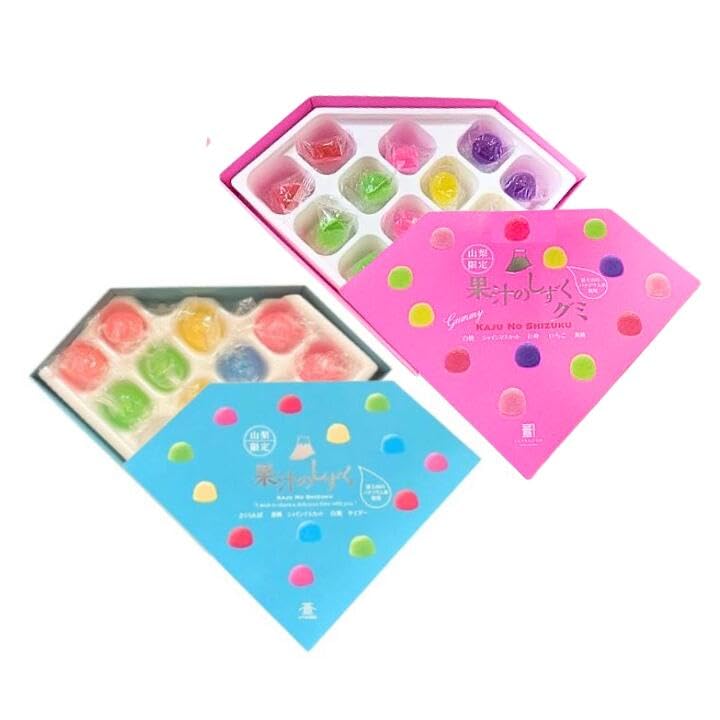 Amazon | 【ピンク/青】山梨限定 果汁のしずく 13個入り 銘菓 