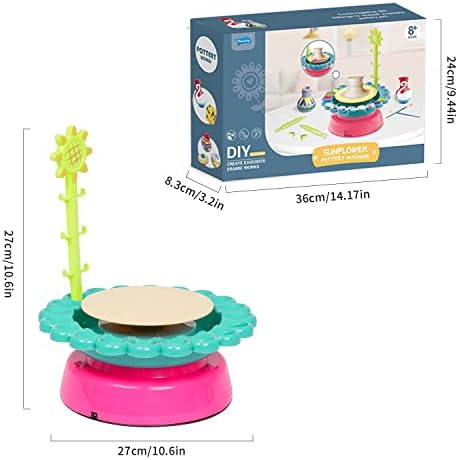 Pottery Wheel for Kids, Pottery Wheel Kit with Electric Motor,Air Dry Clay,ApronII Pottery IKit for Kids Boys and Girls Green 7 41EyR 6HOUL. AC