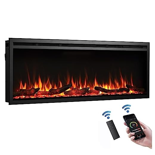 FLAMME 50" Castello Slim Frame Media Wall Electric Fireplace