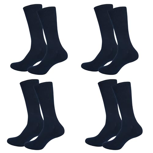 Image of 4 Pack Cotton Crew Socks for Womens Lightweight Casual Wear Business Socks, 6 to 9(WS1002-4NAV-4PK-6TO9)