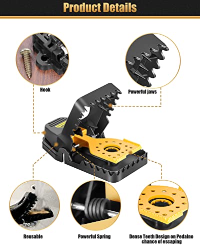 OSVDO Mouse Trap, Small Rodents Trap, Mouse Rat Traps for Indoor & Outdoor, Instant Kill Traps for Mouse Rat, Safe Set Up and Reusable - 6 Pack Black