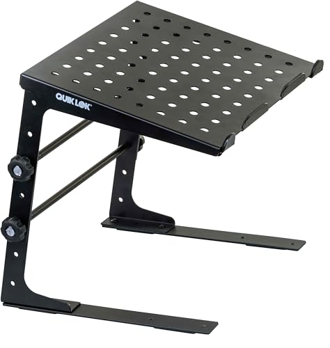 QUIK LOK - LPH/009 Multifunktionaler und modularer Tischständer, Basis mit Platten 30,5 cm x 3 cm, mit Gummistreifen, zwei Klemmen im Lieferumfang enthalten, höhenverstellbar, aus Stahl, Farbe Schwarz