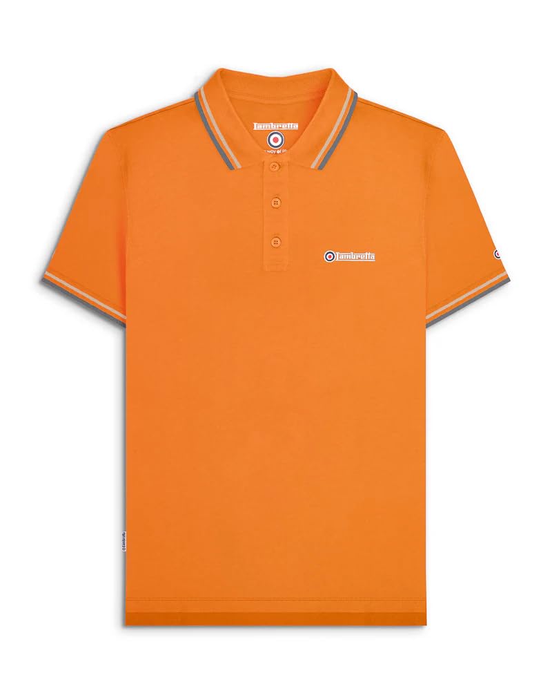 Lambretta Mens Short Sleeve Polo Shirt (UK, Alpha, XL, Regular, Regular, Desert Sun)