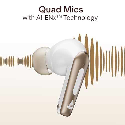 Image of boAt Airdopes Prime 512 (2026 Launch) Volume Swipe Control, 4Mics AI-ENx, 50H Battery, Multi Connect, App Support, BT v6.1, Bluetooth Earbuds, TWS Ear Buds Wireless Earphones with mic(Moonstone White)