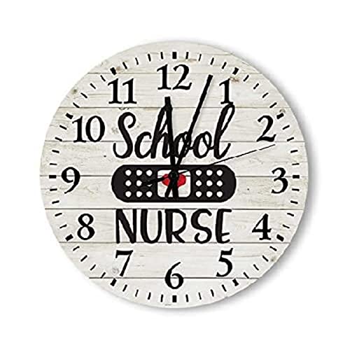 ArogGeld School Nurse Wall Clock 10 Inch Vintage Kitchen Round Battery Operated Large Silent Customized for Wedding Anniversary Living Room White-style-5 One Size q83ofb8z01sp