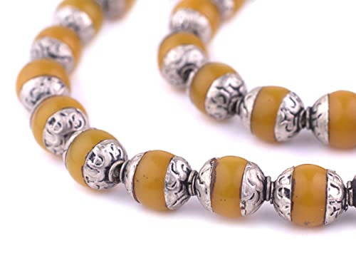 The Bead Chest Capped Amber with Silver Gemstone Beads, Full