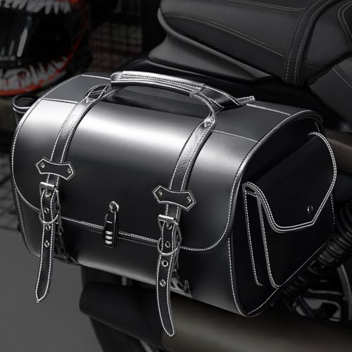 Borsa Posteriore per Moto per Honda NC 700X (2012-2014), Borsa Laterale Vintage per Moto, Borsa Portaoggetti, Borsa Posteriore Laterale in Pelle