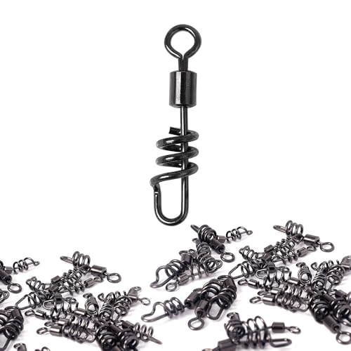 50 piezas conector giratorio bola con seguro para pesca miniatura 7