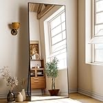 68"x 24" Full Length Mirror with Stand, Large Wall-Mounted or Leaning Floor Mirror with Aluminum Alloy Frame, Rectangular Wall Mirrors for Bedroom, Entryway, and Living Room Decor, Black