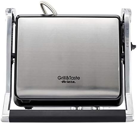 Ariete 1918 elektrikli ızgara ve tuş, 2000 W, çıkarılabilir ızgara plakaları, yüzer plaka, 5 sıcaklık kademesi, açıklık 180 derece, soğuk saplı, plaka 29 x 23 cm, paslanmaz çelik - Görsel 7