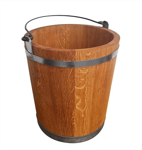 Handgefertigter Eimer aus Eiche – Holzeimer, Saunakübel, Holzkübel (10L)