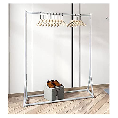 LINGOSHUN Perchero de Metal para Ropa,Perchero de Pie Resistente,Perchero Moderno Simple para ExhibicióN Al por Menor/Plata / 120×40×160cm
