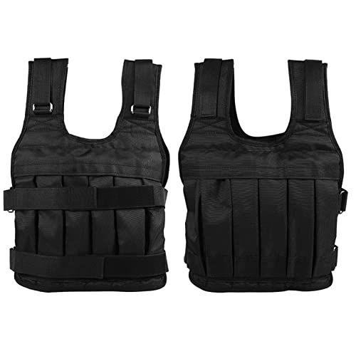 Weighted Vest, Running Vest 55x44cm Black Oxford Cloth Heavy Duty 50KG Weighted Vest Weight Vest Strength Training Jacket for Workout Fitness