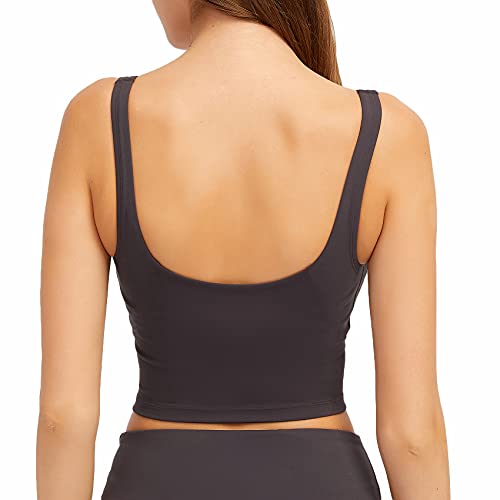 Image of Lemedy Women Sports Bra Longline Crop Tank Top Padded Workout Running Yoga