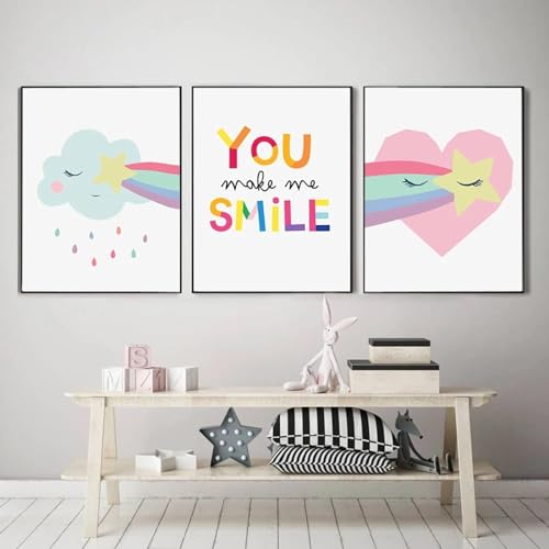 Impressions d'étoiles pour enfants et triptyque mural bohème 60x85 cm