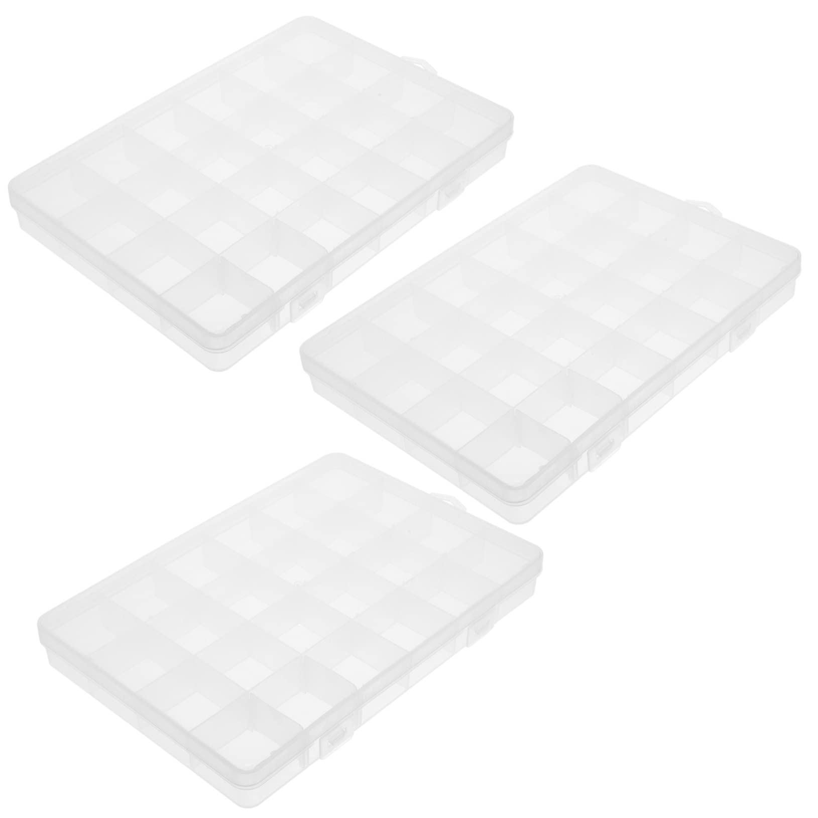 UPKOCH 3Pcs Fishing Organizer with Compartments Durable Transparent Storage Case for Beads and Fishing Gear Convenient Outdoor Use Present for Fishing Enthusiasts