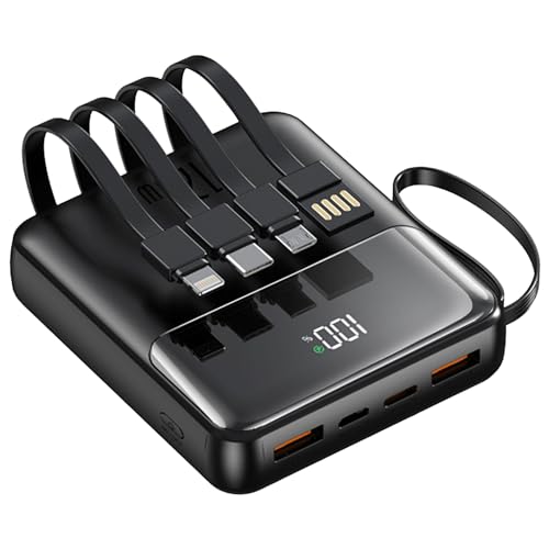 ATTCL Portable 10000mAh Power Bank - Mini Battery Pack for Travel, Camping - Phone & Laptop Charger for Android, iPad, Mobile - High-Speed Charging with Smart LED Display DX228 Black