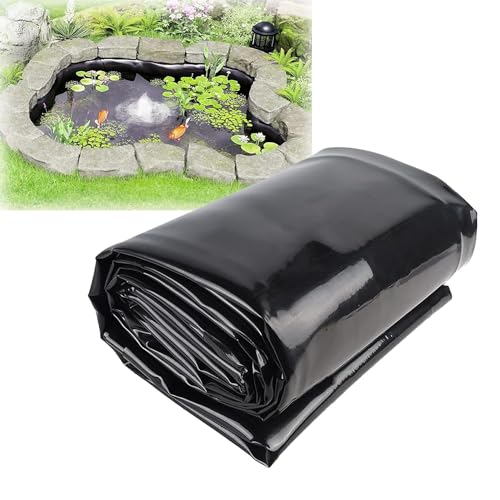 Yidelchon 1X2m 3X3m 5X7m Lona para Estanques HDPE Revestimiento para Terraza Lámina, Arroyos Forro, Estanques Koi Membrana, 8X10m 12X12m Cubierta para Estanque 0.12mm(Size:6x8m)