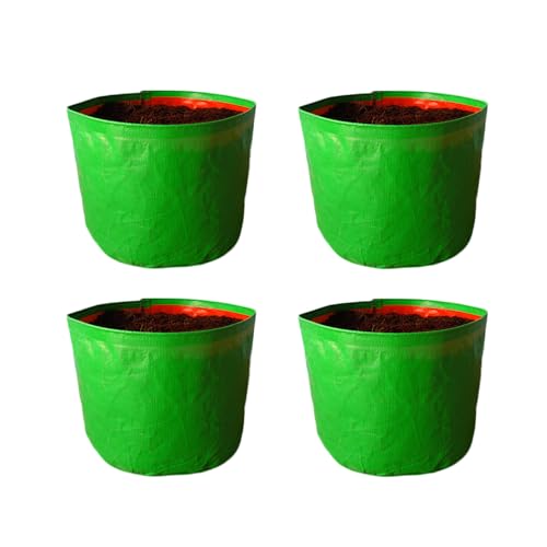 Image of BonKaso Grow Bags 6x6 Inch, Pack of 4 - Durable HDPE Fabric Planting Bags for Terrace, Balcony & Kitchen Garden, Perfect for Growing All Vegetables, Leafy Greens, Fruits, and Herbs Easily at Home
