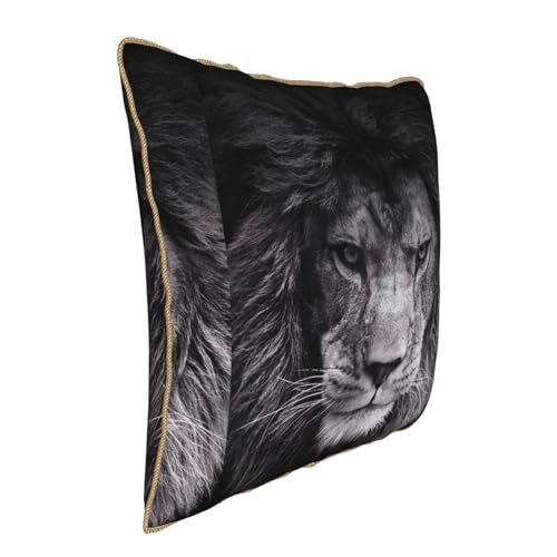 Housse de coussin en velours lavable lion contre textile rêche - 3