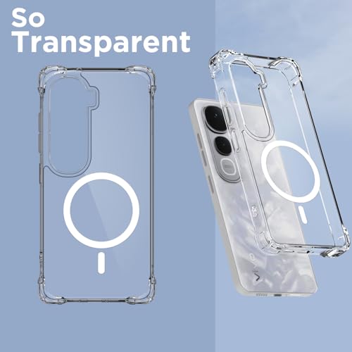 Image of Pikkme Back Cover for Vivo Y400 Pro 5G Mag-Safe Shockproof PC + TPU Protective Case Magnetic Support Bumper Case (Transparent Mag-Safe)