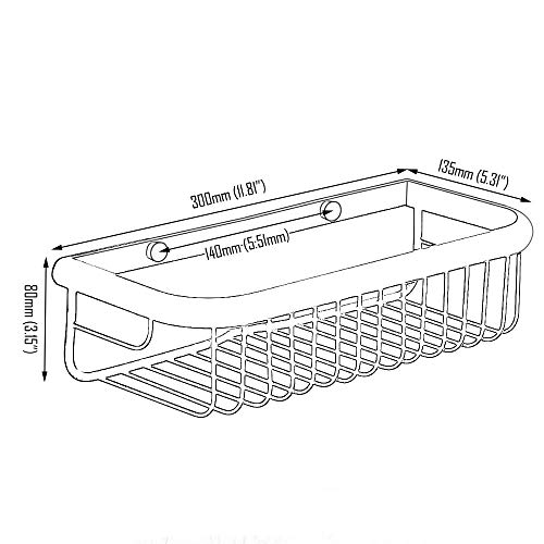 Étagère de douche en laiton de 30 cm et panier mural antirouille - 4