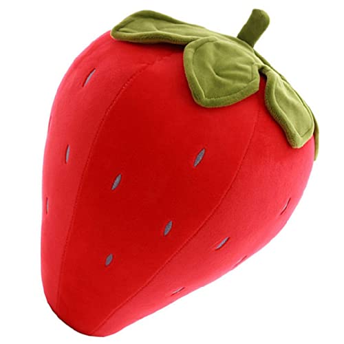 Cute Fruit Kids Pillow Stuffed Strawberry Plush Pillows Super Soft Girls Pillows Cushion Seat for Kids Toys (Red,7.8