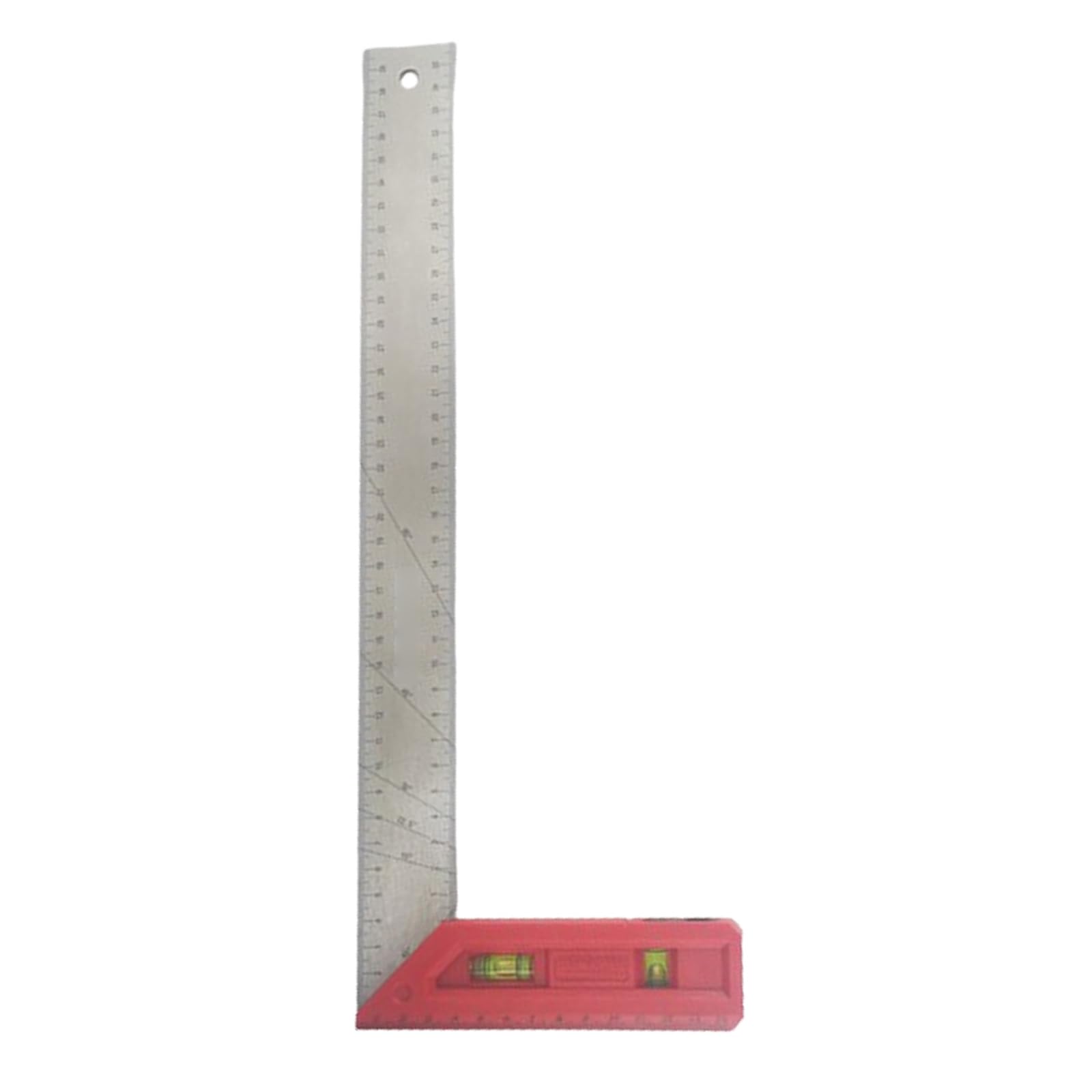 CarpenterSquare StainlessSteel Framings Square L Square Ruler L Framings Tool Carpentry Square with Bubble Level Framings Square, 40cm