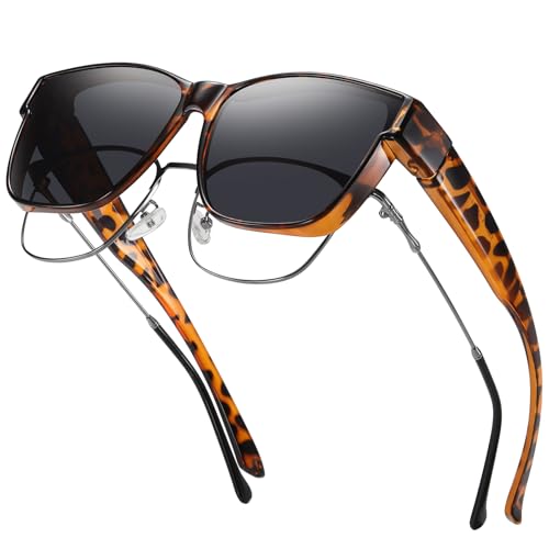 Image of GEGURI Polarized Sunglasses Fit Over Glasses for Men Women, Oversized Square Sun Glasses UV400 Protection Shades