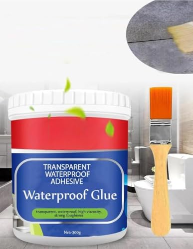Image of TEKCOOL Crack Seal Glue 300gm with Brush Transparent Waterproof Resin Epoxy for Roof Leakage Crack Seal Agent Roof Water Leakage Solution Water Proof Glue for Waterproofing (300 GM / 1 PACK)
