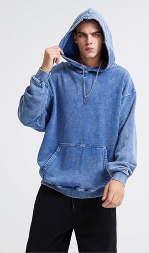 Trendy Mens Women Hoodie Oversized Acid Wash Men Sweatshirt Loose Heavyweight Streetwear Pullover2