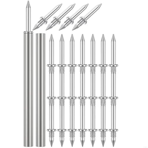Double Headed Nails 200 piezas, clavos sin costura de doble cabeza para rodapiés con herramienta de manga para fijación miniatura 3