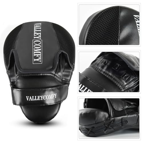 image for Valleycomfy Boxing Curved Focus Punching Mitts,Boxing Pads for Men,Ide