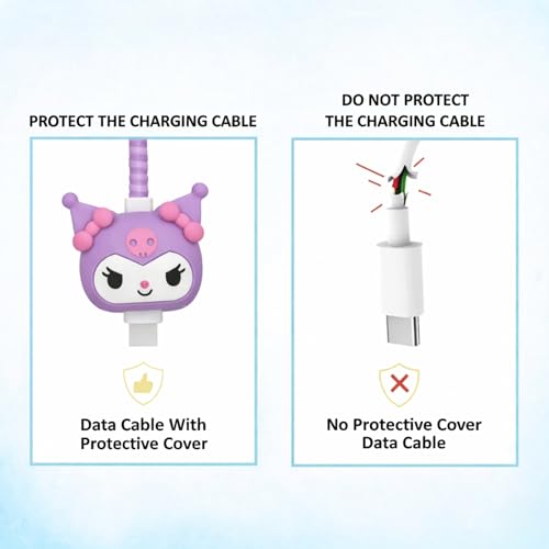 Image of iPhone Charger Case Cover, Purple Bunny, Silicone | Funny Cartoon Character, 18-20W Compatible, 360 Degree Full Protection