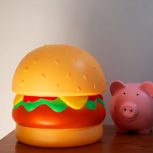 GOOFBALLS 11-Inch Giant Cheeseburger Novelty Light – LED Lighted Novelty Lamp – Fun, Quirky Burger-Themed Decoration for Kitchen or Party Display