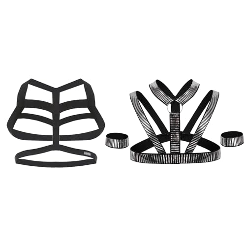Image of Mens Harness Belt Nylon Elastic Body Shoulder Strap Sexy Halter Club Wear Cosplay Costume
