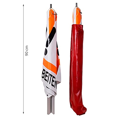 Warnpyramide 70cm VZ123&VZ101 BAUSTELLE/BAUMFÄLLUNG/MÄHARBEITEN – weiß, schwer