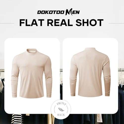 Mens Mock Turtleneck T Shirts Long Sleeve Slim Fit Shirts Casual Ribbed Knited Tops Thermal Pullover Undershirts 6