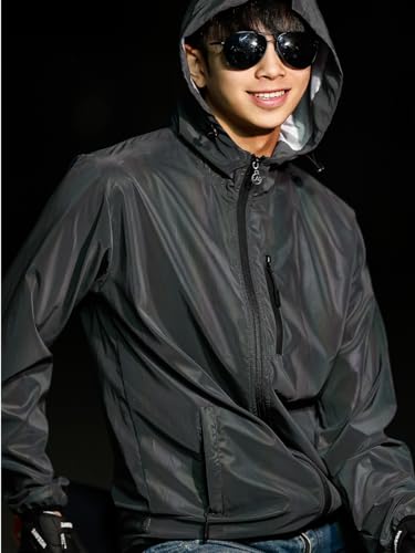WOSAWE Men's Reflective Cycling Jacket Vest Night Sport Windbreaker High Visibility Water Resistant Running Coat (Colorful Reflective, S) - Image 2